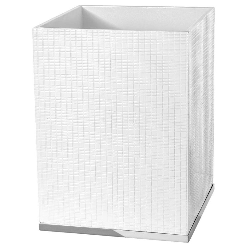Creative Scents Estella Waste Basket for Bathroom 1.98 Gal / 7.5L - Small White Bathroom Trash Can - Decorative Small Garbage Can - Durable Space Friendly Wastebasket - Image 1
